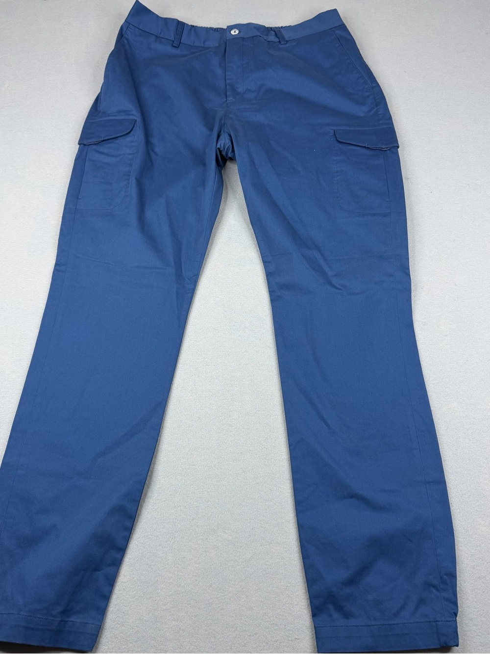 Vakko Blue Cargo Pants Men’s EU 46 US M Stretch Tapered Utility 33x32